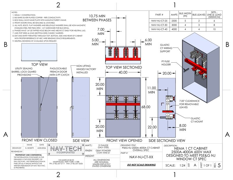 NAV-NJ-CT-XX (2500A-4000A) drawing
